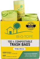 🌿 biotope 100% compostable trash bags, 13 gallon, 100 pack, 0.87 mils, extended length to prevent rips and slips, biodegradable tall kitchen garbage bags, food waste disposal bags logo