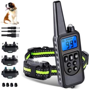 img 4 attached to 🐶 High-Range Dog Training Collar with Remote - Beep, Vibrate, Shock Modes, Waterproof, LED-Light, USB Charging - Bark Collar for Small, Medium & Large Dogs