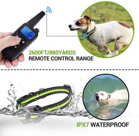 img 2 attached to 🐶 High-Range Dog Training Collar with Remote - Beep, Vibrate, Shock Modes, Waterproof, LED-Light, USB Charging - Bark Collar for Small, Medium & Large Dogs