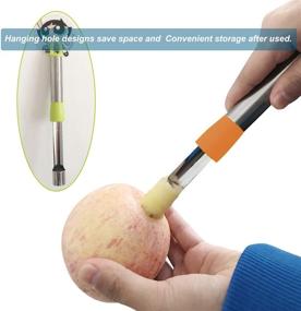 img 3 attached to 🍎 Stainless Steel Apple Corer Remover with Soft Rubber Handle - Fruit Core Remover Tool for Apples, Pears, and Other Fruits - Serrated Blade Corer Remover for Home, Kitchen, Bakery, Dining - Orange