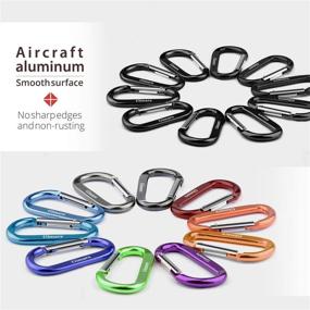 img 2 attached to 🔒 Gimars Durable 2 Inch Carabiner Clips 20 Pcs Assorted Colors D Shape Spring-Loaded Gate Aluminum Carabiner Keychain for Home, Camping, Hiking, Fishing, Bottle, Backpack - Improved Design