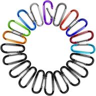 🔒 gimars durable 2 inch carabiner clips 20 pcs assorted colors d shape spring-loaded gate aluminum carabiner keychain for home, camping, hiking, fishing, bottle, backpack - improved design логотип