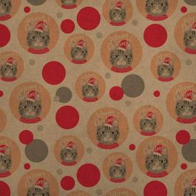 img 4 attached to 🎁 Premium Kraft Gift Wrap: Meowy Merry Christmas Cat in Sweater and Hat Design