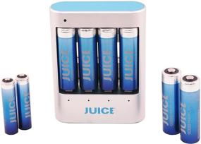 img 2 attached to 🔋 JUICE Extreme Replay Rapid/Smart USB стартовый комплект с 1500 циклами заряда 2-AA плюс 2-AAA Перезаряжаемые гибридные батареи - электрический синий - Обзор продукта и характеристики