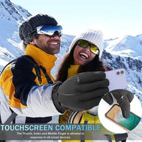 img 3 attached to 🧤 Waterproof Windproof Ski Gloves: Stay Warm, Dry, and Comfy in Winter Season! Ideal for Snowboarding, Skiing, and Cold Weather Activities. Unisex Breathable Snow Gloves with Touchscreen Compatibility and Wrist Leashes.