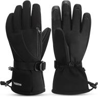 🧤 waterproof windproof ski gloves: stay warm, dry, and comfy in winter season! ideal for snowboarding, skiing, and cold weather activities. unisex breathable snow gloves with touchscreen compatibility and wrist leashes. логотип