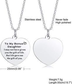 img 3 attached to 🎁 To My Daughter / To My Mom Necklace: A Heartfelt 316L Stainless Steel Love Message Stamped Pendant Perfect for Weddings, Birthdays, and Mother's Day - Mother Daughter Necklace with Gift Box