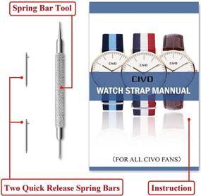 img 2 attached to 🕒 Enhanced CIVO Watch Band with Stylish Stitching for Optimal Release