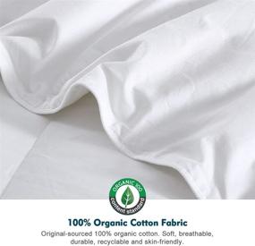 img 1 attached to 🐈 Oaken-Cat Organic Cotton Queen Comforter - All Season Duvet Insert in Medium Warmth (90x90, Ivory White)