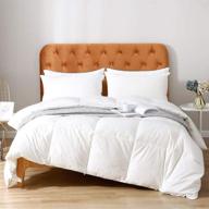 🐈 oaken-cat organic cotton queen comforter - all season duvet insert in medium warmth (90x90, ivory white) logo