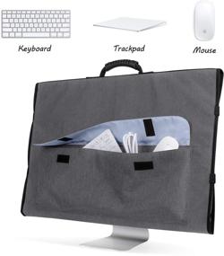 img 3 attached to 👜 CURMIO Travel Carrying Bag for Apple 27" iMac Desktop - Protective Storage Case in Grey, with Rubber Handle and Patent Design