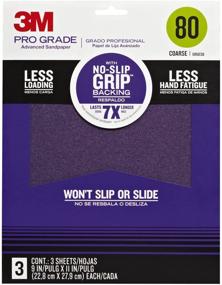 img 1 attached to 3M No Slip Sandpaper 3 Pack 80 Grit