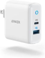 💡 зарядное устройство anker usb c 32w 2 порта для ipad/iphone/android, powerport pd 2 с складной вилкой для быстрой зарядки. логотип