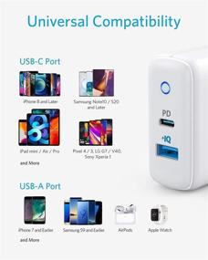 img 1 attached to 💡 Зарядное устройство Anker USB C 32W 2 порта для iPad/iPhone/Android, PowerPort PD 2 с складной вилкой для быстрой зарядки.