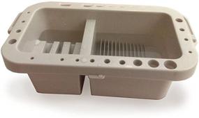 img 1 attached to 🎨 Gray Plastic Portable Paint Brush Caddy and Holder with Lid, Water Troughs, and Storage - 10.5 inches