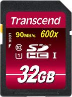 💾 high-speed 32gb transcend sdhc class 10 uhs-1 flash memory card with up to 90mb/s transfer speed (ts32gsdhc10u1e) logo