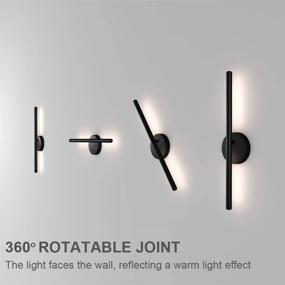 img 3 attached to 🔆 Aipsun Black Wall Sconce: 360° Rotatable LED Wall Light for Bedroom, Living Room, Hotel, Hallway – Warm White 3000K