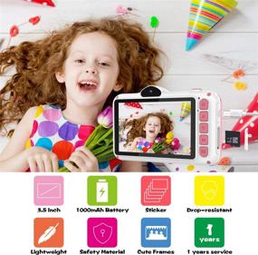 img 3 attached to 📸 WOWGO Kids Digital Camera - 12MP Children's Selfie Camera with 3.5" Large Screen for Boys and Girls, 1080P Rechargeable Electronic Camera Bundle with 32GB TF Card