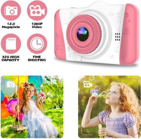 img 2 attached to 📸 WOWGO Kids Digital Camera - 12MP Children's Selfie Camera with 3.5" Large Screen for Boys and Girls, 1080P Rechargeable Electronic Camera Bundle with 32GB TF Card