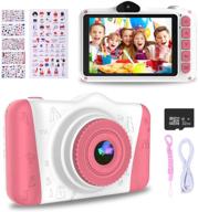 📸 wowgo детская цифровая камера - 12mp селфи-камера для детей с 3.5" большим экраном для мальчиков и девочек, 1080p перезаряжаемая электронная камера с пакетом 32гб tf карты. логотип