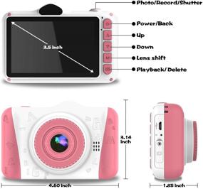 img 1 attached to 📸 WOWGO Детская цифровая камера - 12MP Селфи-камера для детей с 3.5" большим экраном для мальчиков и девочек, 1080P перезаряжаемая электронная камера с пакетом 32ГБ TF карты.
