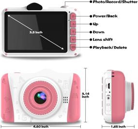 img 1 attached to 📸 WOWGO Kids Digital Camera - 12MP Children's Selfie Camera with 3.5" Large Screen for Boys and Girls, 1080P Rechargeable Electronic Camera Bundle with 32GB TF Card