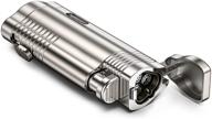 🔥 high-powered triple jet flame butane torch lighter with built-in punch - gas not included logo