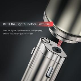 img 1 attached to 🔥 High-Powered Triple Jet Flame Butane Torch Lighter with Built-in Punch - Gas Not Included