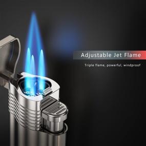 img 3 attached to 🔥 High-Powered Triple Jet Flame Butane Torch Lighter with Built-in Punch - Gas Not Included