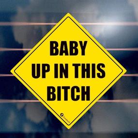 img 2 attached to 🚗 Zone Tech 'Baby Up in This Bitch' Vehicle Safety Sticker - Premium Quality 2-Pack Reflective Funny Sign for Enhanced Vehicle Safety