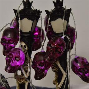 img 3 attached to 🎃 Spook up your Halloween Decor with ILLUMINEW 30 LED Skull String Lights! Find 8 Modes, Remote Control & Waterproof Design in this 16.5ft Battery Operated Fairy Lights for both Outdoor and Indoor Party Bar Decoration.