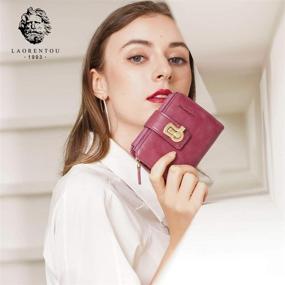 img 3 attached to LAORENTOU Genuine Leather Trifold Purple2 Women's Handbags & Wallets in Wallets