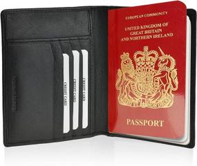 img 4 attached to Кожаный бумажник для паспорта Pavia Blocking