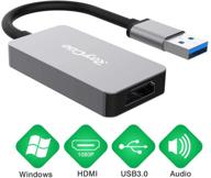 🔌 usb to hdmi adapter, hd audio video cable converter, usb 3.0 to hdmi for multiple monitors 1080p, windows xp/10/8.1/8/7 compatible (not mac, linux, vista, chrome) - gray logo