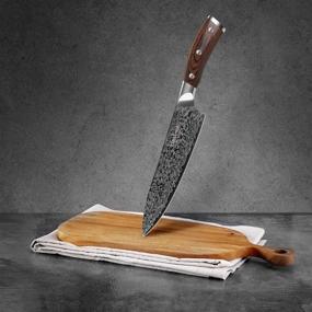 img 1 attached to 🔪 FineTool 8-inch Professional Chef's Knife - Japanese 7Cr17 Stainless Steel Vegetable Cleaver with Pakkawood Handle | Sharpest Cooking Knives for Home Kitchen and Restaurant Use