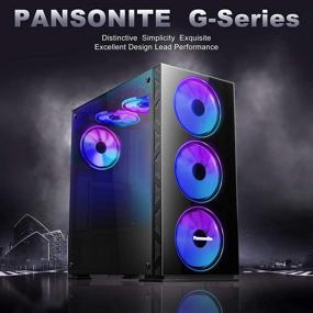 img 3 attached to Корпус игрового компьютера Pansonite Airflow ATX Mid-Tower Chassis с боковой панелью из закаленного стекла, поддерживающий E-ATX, с 6 предустановленными вентиляторами RGB (G01-DS6-0)