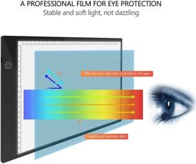 img 4 attached to 🎨 Световая коробка для трассировки A4: Портативный светодиодный стол для художников - улучшите своё искусство с регулируемой яркостью, идеально подходит для рисования, бриллиантовой живописи, эскизов, создания татуировок и анимации.