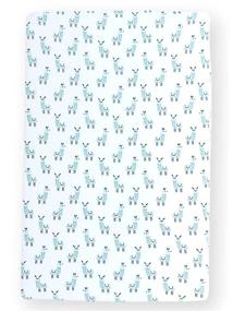 img 4 attached to 🦙 Organic Cotton Mini Crib Sheet with Llama Pattern | Premium Pack n Play Fitted Sheet by Pickle & Pumpkin