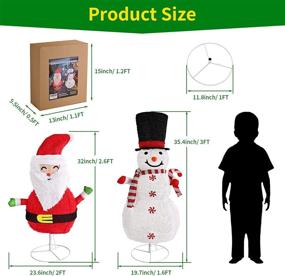 img 1 attached to 🎅 Pop Up Christmas Decorations Set - 2 Collapsible Snowman & Santa, 3.0FT & 2.6FT, Indoor/Outdoor LED Lights, Fluffy Foldable Design, Plug-in Power, Holiday Display for Xmas Yard Decor & Gifts