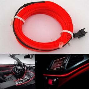 img 4 attached to 🔴 Enhance Your Interior with Ronben 6.5ft Panel Gap Neon Lamp Strip: Cold EL OLED Interior Light Trim Atmosphere, Red