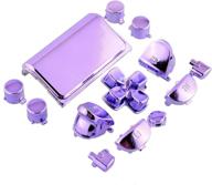🎮 upgrade your sony ps4 controller with full buttons mod kits - chrome purple plating l1 l2 r1 r2 replacement full trigger buttons kit (includes 2 springs) logo