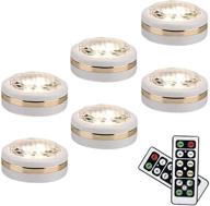 6 pack of leastyle wireless led puck lights with remote control - battery operated under cabinet lighting, closet light, stick on lights for kitchen and more logo