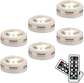 img 4 attached to 6 Pack of LEASTYLE Wireless LED Puck Lights with Remote Control - Battery Operated Under Cabinet Lighting, Closet Light, Stick On Lights for Kitchen and More