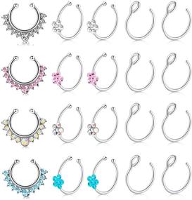 img 3 attached to 💎 AVYRING Non Pierced Crystal Piercing Jewelry: Fashionable Women's Accessories