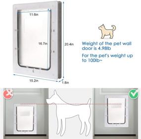 img 1 attached to 🐶 OWNPETS Large Dog Door - Plastic Flap Door Inside Size 16.7x14.6x1.77 in, Ideal for Small and Large Dogs, White (Pet Door)