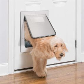 img 3 attached to 🐶 OWNPETS Large Dog Door - Plastic Flap Door Inside Size 16.7x14.6x1.77 in, Ideal for Small and Large Dogs, White (Pet Door)