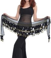 🎵 88 vibrant gold coins plus size chiffon belly dance hip scarf: dance skirt belt waist chain логотип