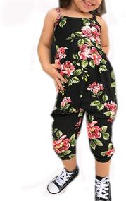 img 3 attached to Adorable Sleeveless Dinosaur Playsuit: Trendy Girls' Toddler Jumpsuit for Jumpsuits & Rompers