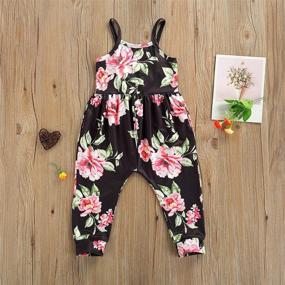 img 1 attached to Adorable Sleeveless Dinosaur Playsuit: Trendy Girls' Toddler Jumpsuit for Jumpsuits & Rompers