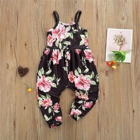img 2 attached to Adorable Sleeveless Dinosaur Playsuit: Trendy Girls' Toddler Jumpsuit for Jumpsuits & Rompers